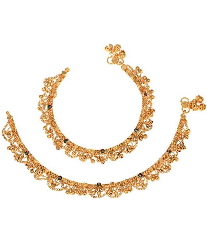 AanyaCentric - Gold Anklets ( Pack of 2 ) - Anklets | Buy online on ZillyBuy