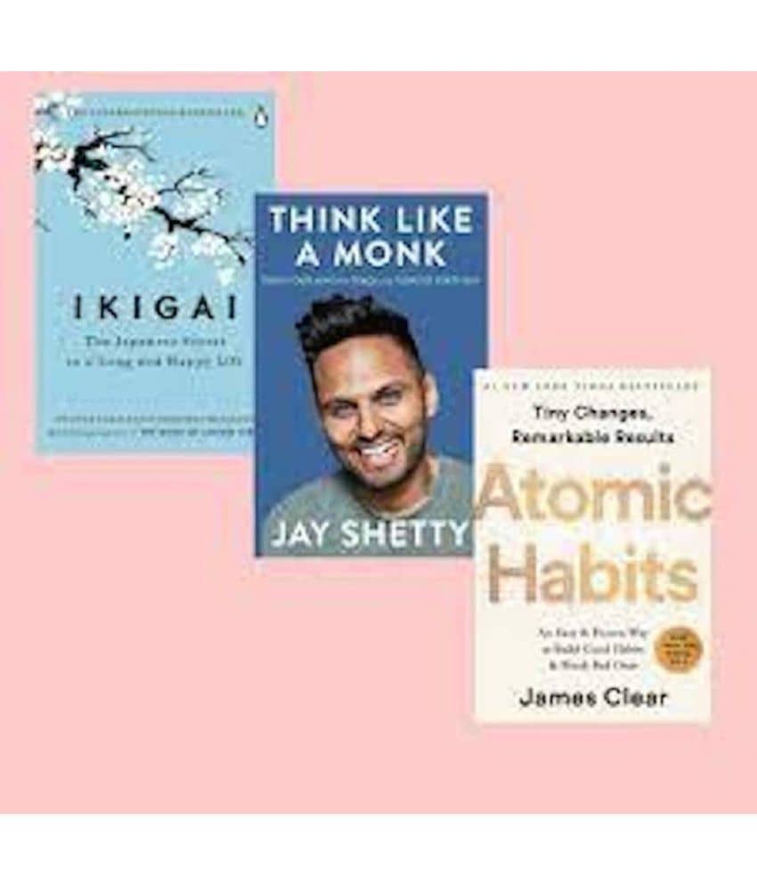 Books Combo (Ikigai, Think Like A Monk, Atomic Habits)- Paperback - Stationery | Buy online on ZillyBuy