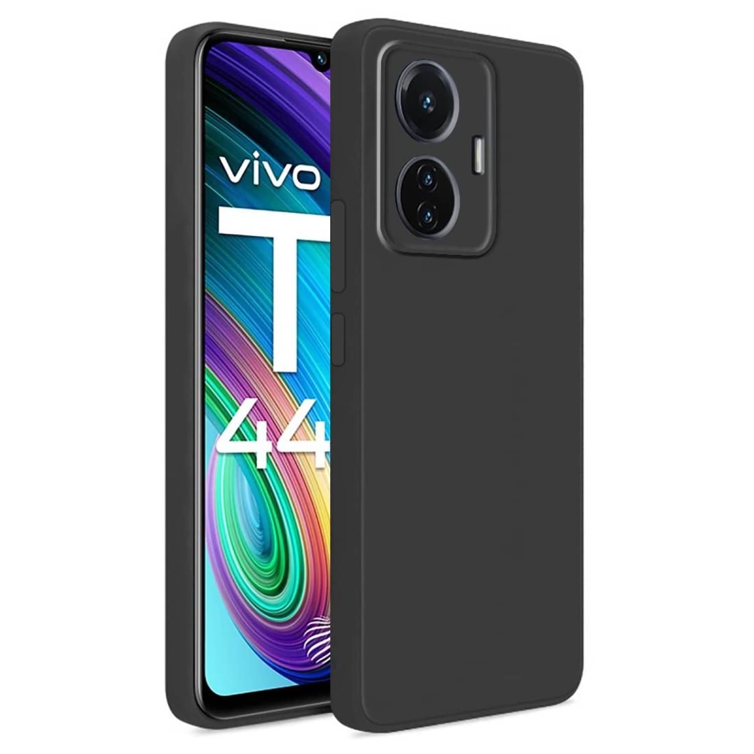 CASE VA - Black Silicon Plain Cases Compatible For Vivo T1 44W ( Pack of 1 ) CASE VA - Black Silicon Plain Cases Compatible For Vivo T1 44W ( Pack of 1 )