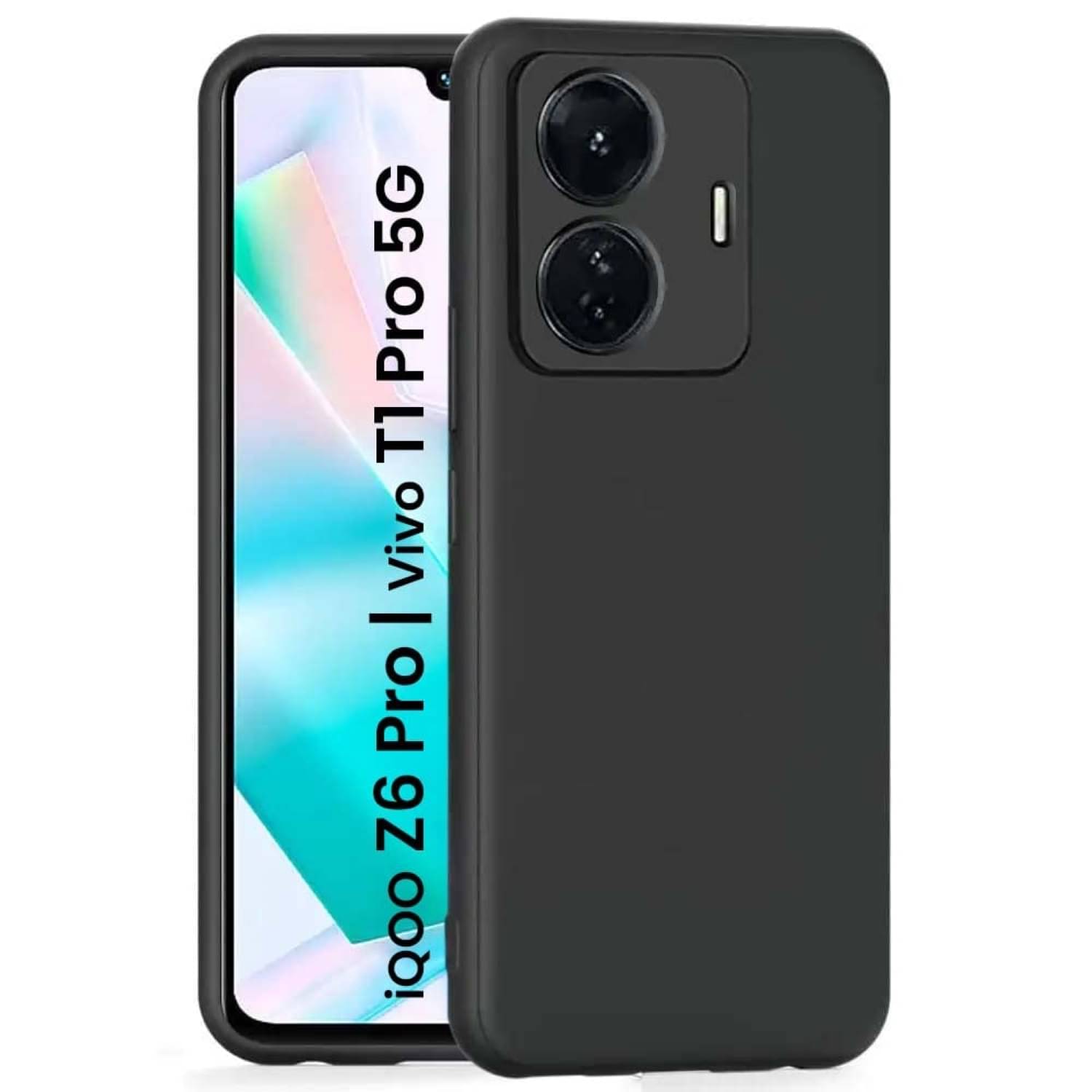 CASE VA - Black Silicon Plain Cases Compatible For Vivo T1 Pro 5G ( Pack of 1 ) CASE VA - Black Silicon Plain Cases Compatible For Vivo T1 Pro 5G ( Pack of 1 )
