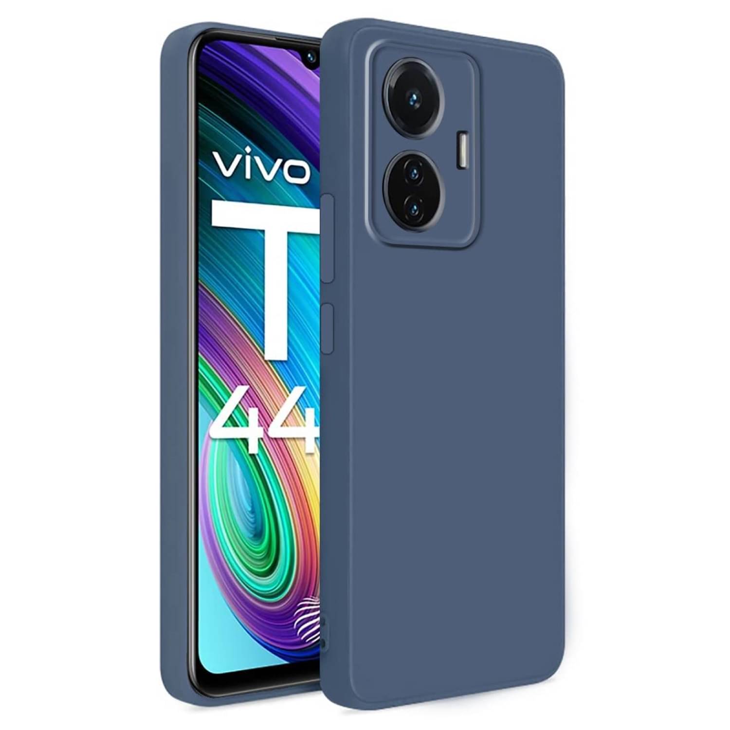     			CASE VA - Blue Silicon Plain Cases Compatible For Vivo T1 44W ( Pack of 1 )