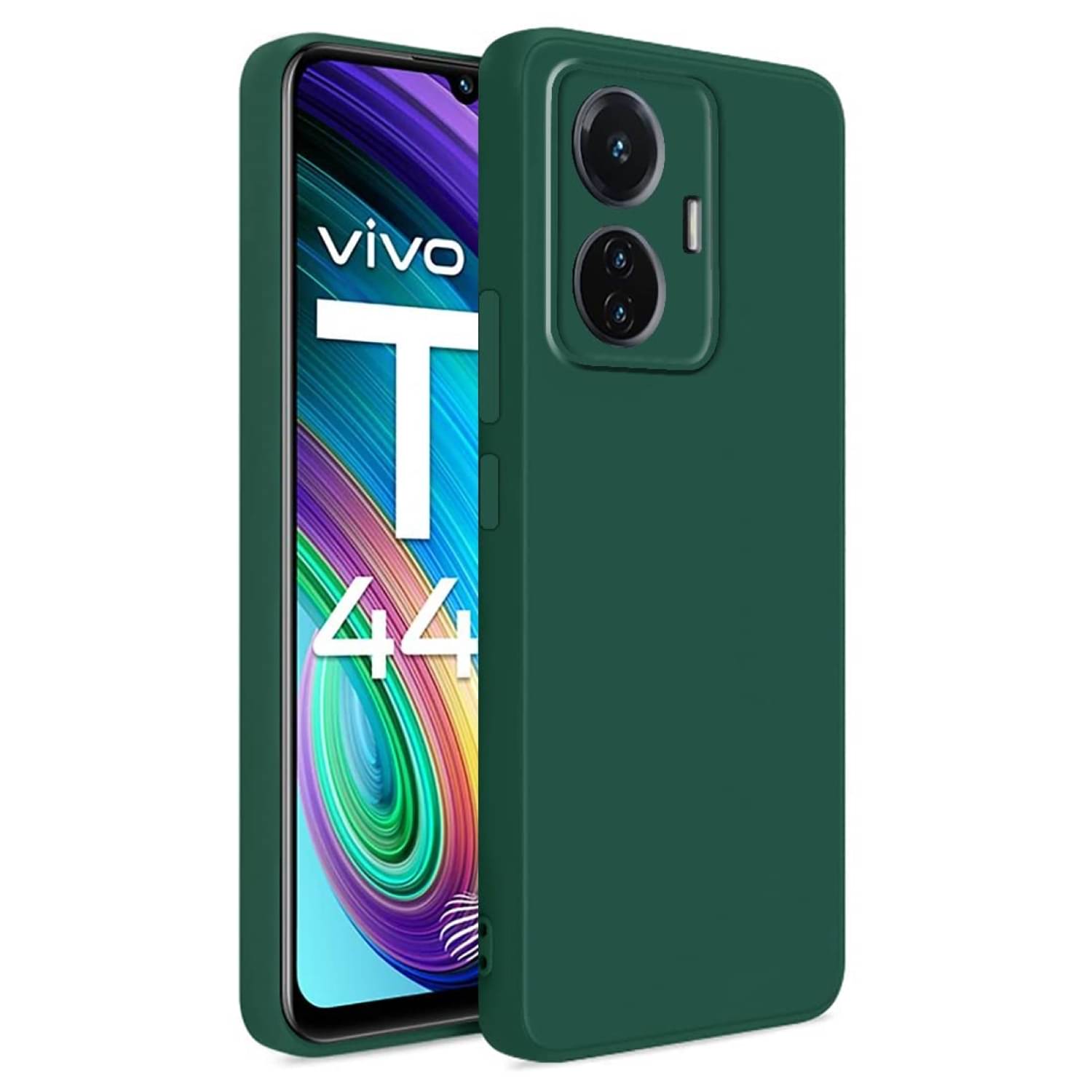     			CASE VA - Green Silicon Plain Cases Compatible For Vivo T1 44W ( Pack of 1 )