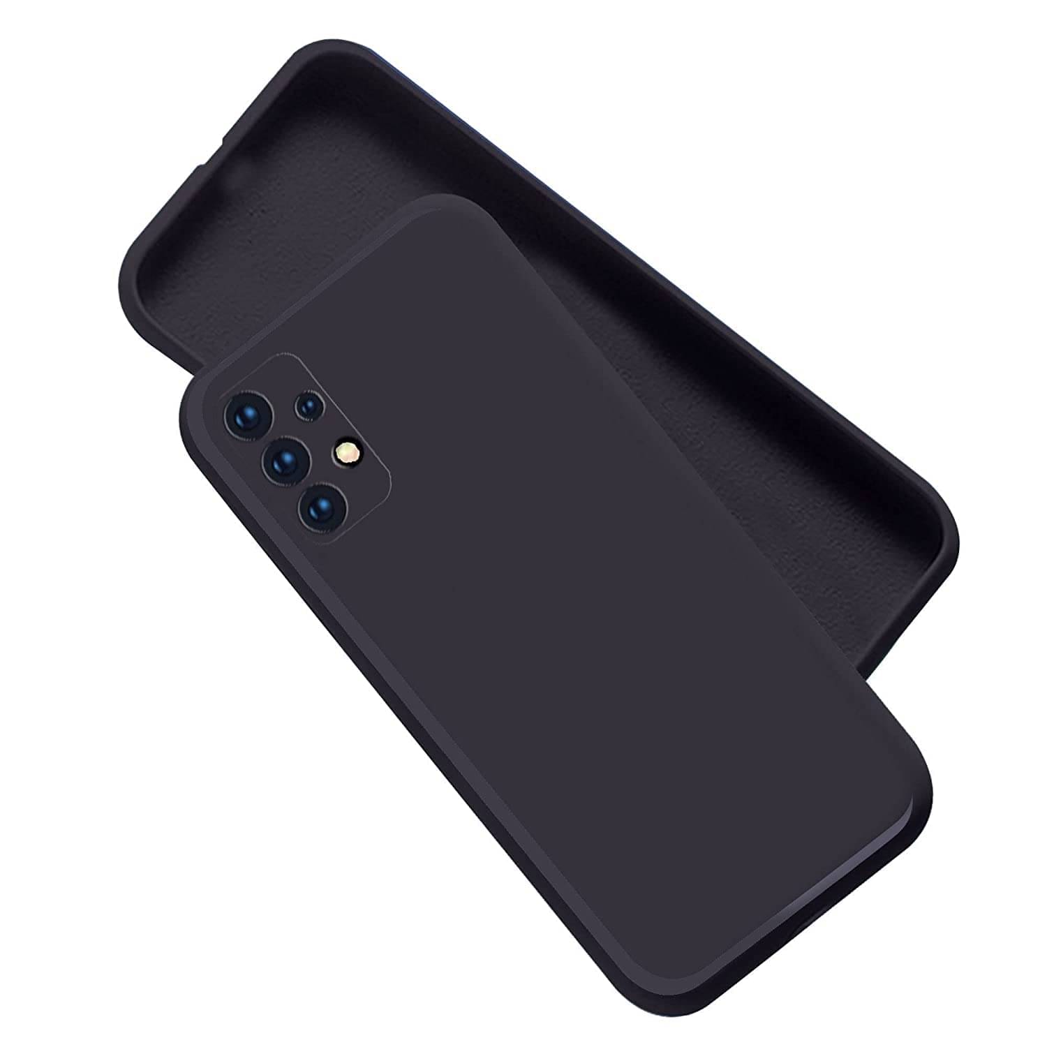     			Case Vault Covers - Black Silicon Plain Cases Compatible For Samsung Galaxy A52 5G ( Pack of 1 )