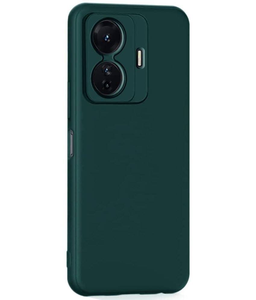     			Case Vault Covers - Green Silicon Plain Cases Compatible For IQOO Z6 Pro ( Pack of 1 )