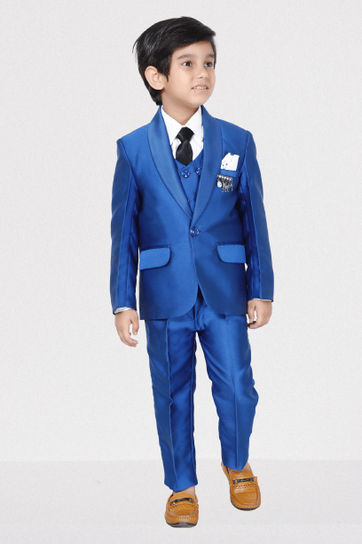     			DKGF Fashion Boys Polyester Suit ( Pack of 1 , Royal Blue )