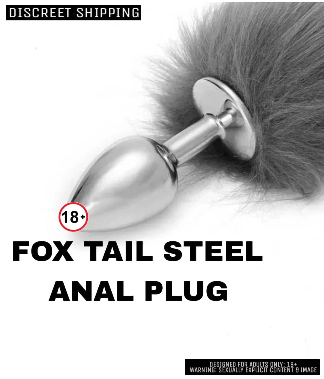 FOX TAIL STEEL ANAL PLUG FOR MEN AND WOMEN