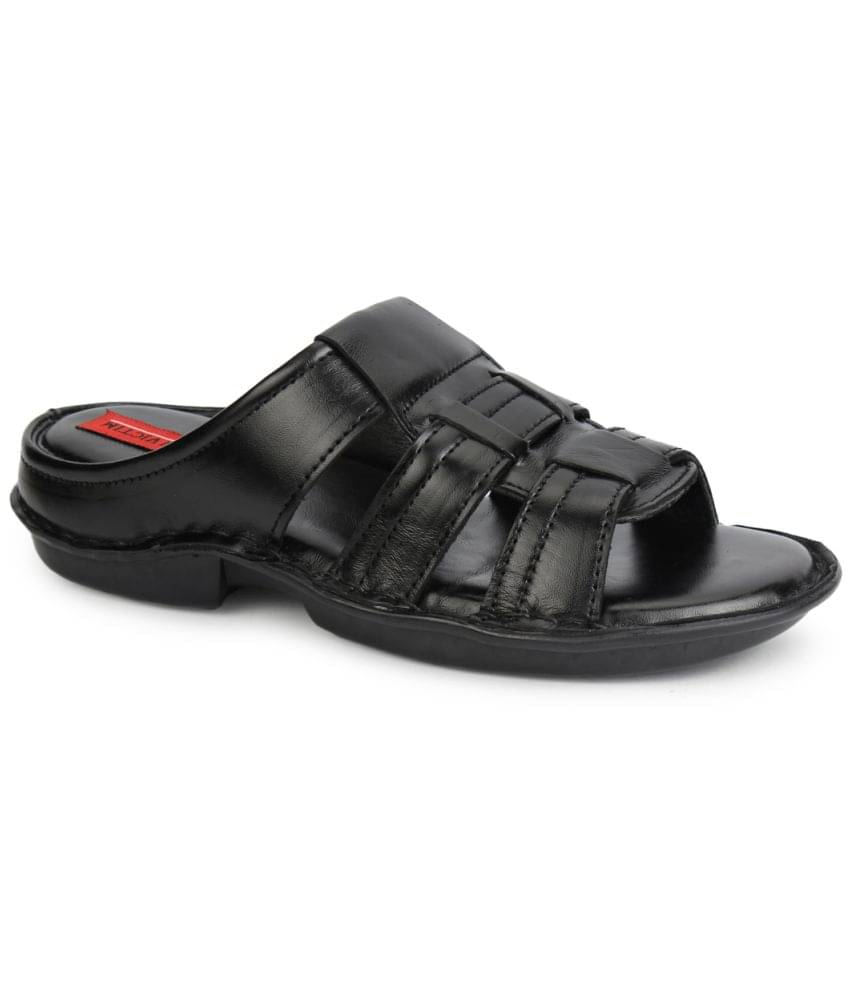     			Fashion Victim - Black Men's Leather Slipper