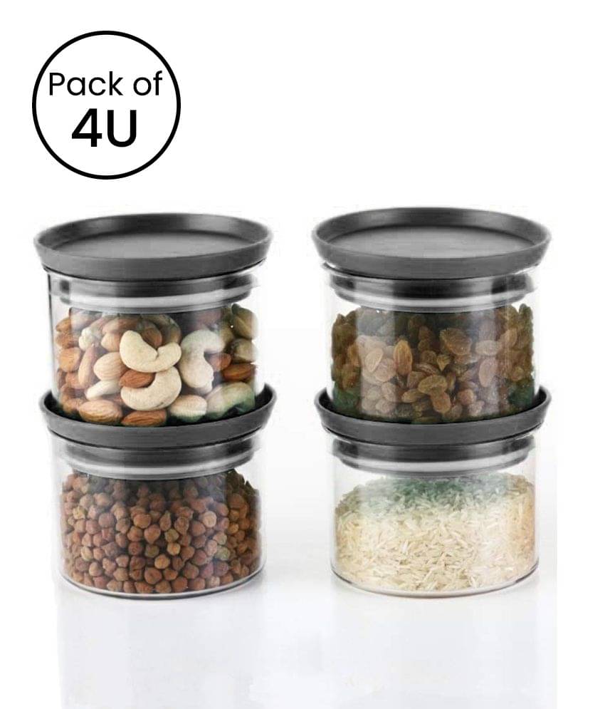     			iview kitchenware Multi-Purpose Container 500ml each,Black Lid (4U)