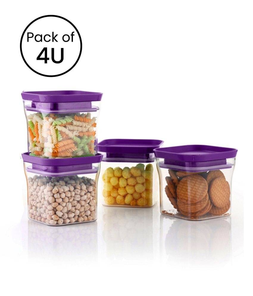     			iview kitchenware Multi-Purpose Container 600ml each,Purlpe Lid (4U)