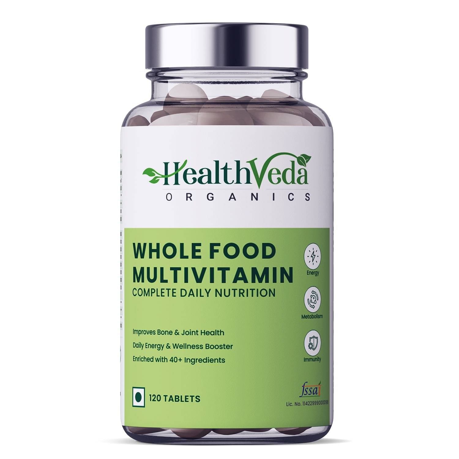 Health Veda Organics Whole Food Multivitamin for Energy, Brain, Heart Health, & Eye Health, 120 Veg Tablets Health Veda Organics Whole Food Multivitamin for Energy, Brain, Heart Health, & Eye Health, 120 Veg Tablets