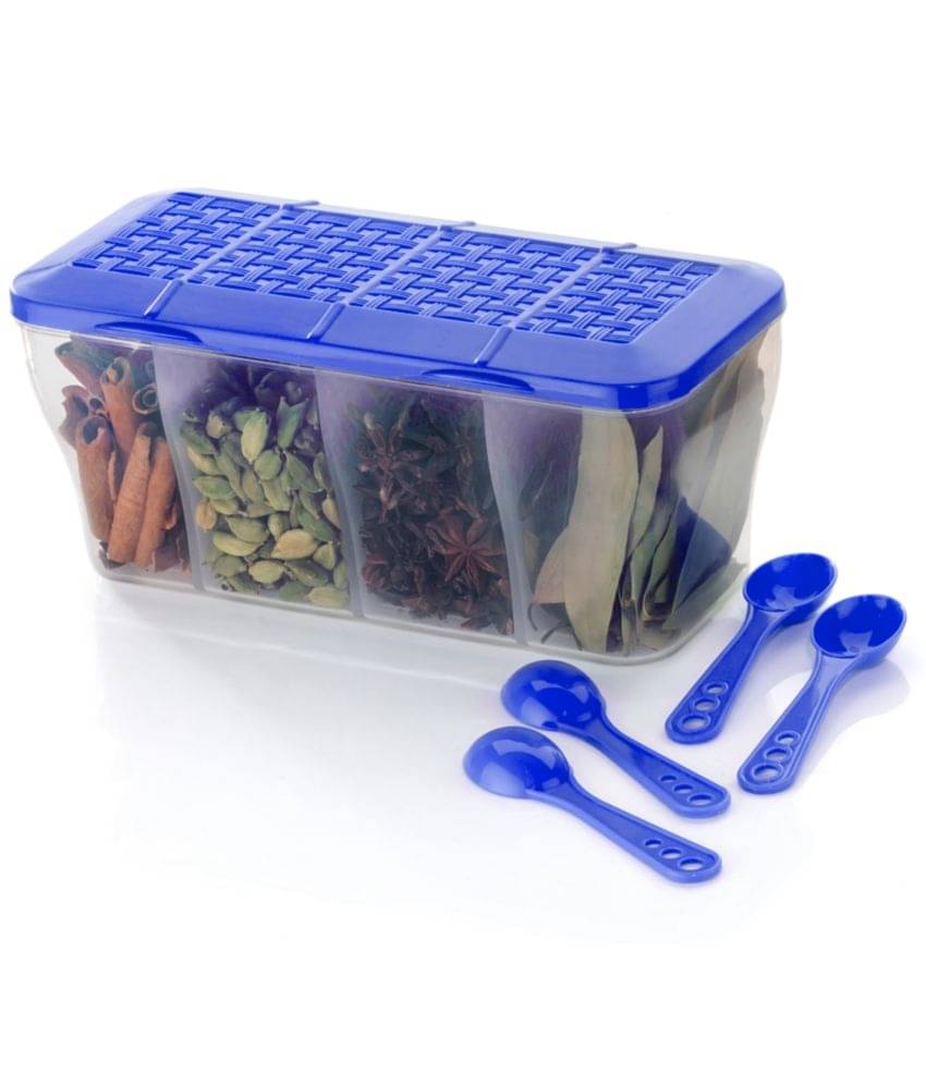     			OFFYX - 4 Section Container Blue PET Spice Container ( Set of 1 ) - 1800 ml