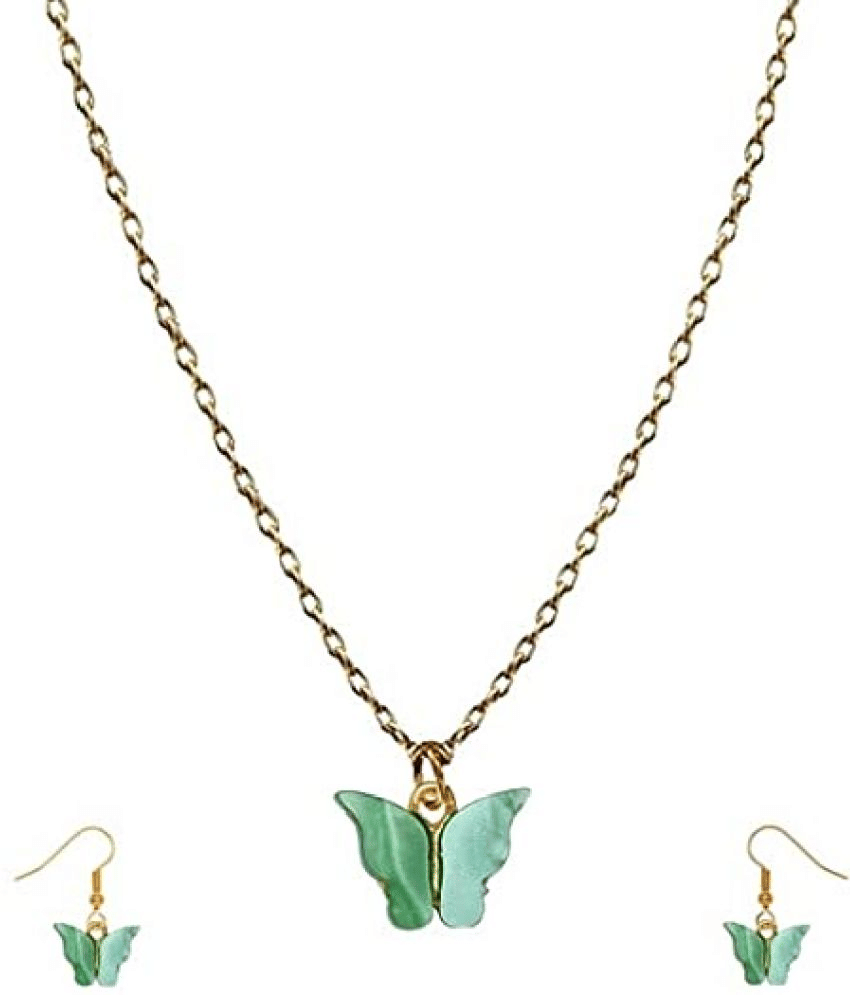    			PUJVI - Green Pendant set ( Pack of 1 )