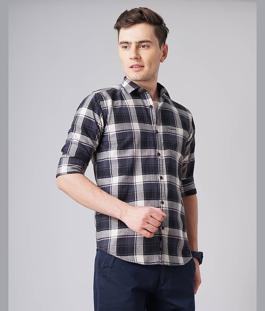 Paul Street - Blue 100% Cotton Slim Fit Men's Casual Shirt ( Pack of 1 )