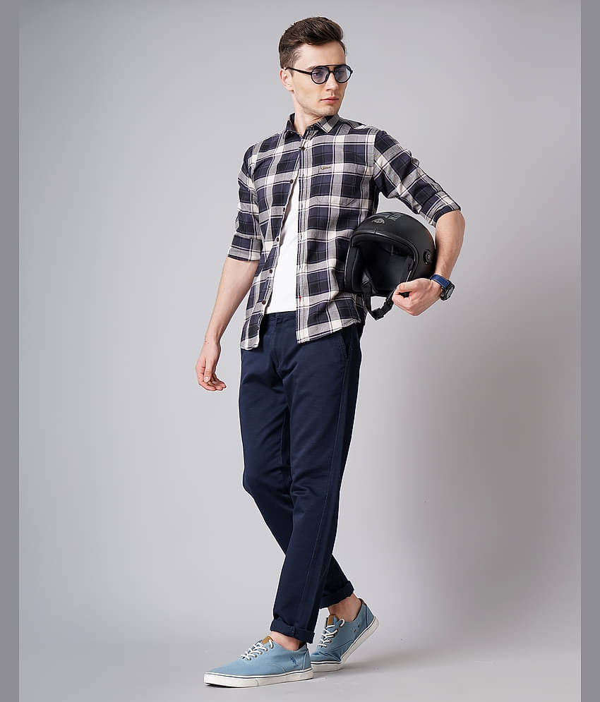 Paul Street - Blue 100% Cotton Slim Fit Men's Casual Shirt ( Pack of 1 )