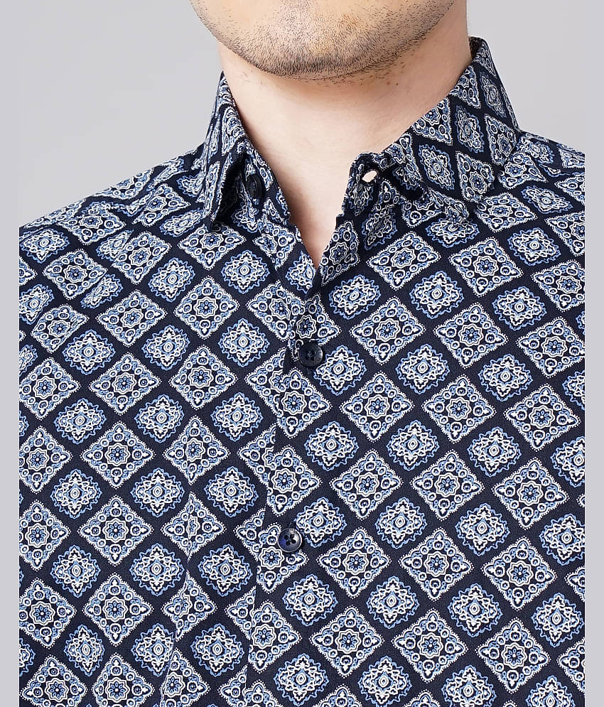 Paul Street - Navy Blue 100% Cotton Slim Fit Men's Casual Shirt ( Pack of 1 )