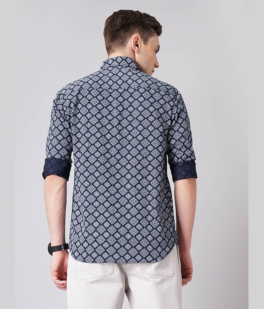 Paul Street - Navy Blue 100% Cotton Slim Fit Men's Casual Shirt ( Pack of 1 )