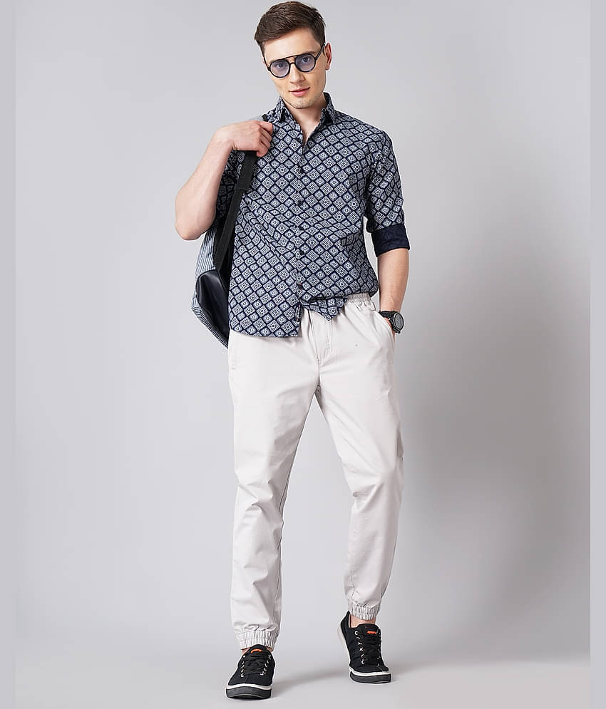 Paul Street - Navy Blue 100% Cotton Slim Fit Men's Casual Shirt ( Pack of 1 )