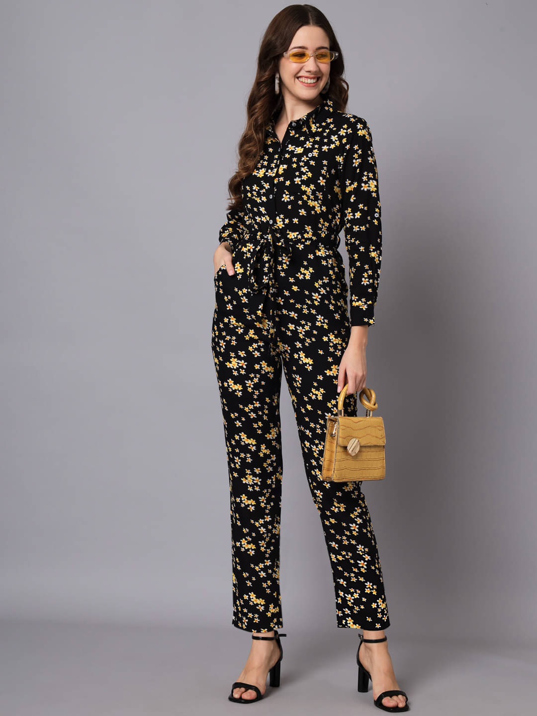     			The Dry State - Black Rayon Regular Fit Women's Jumpsuit ( Pack of 1 )