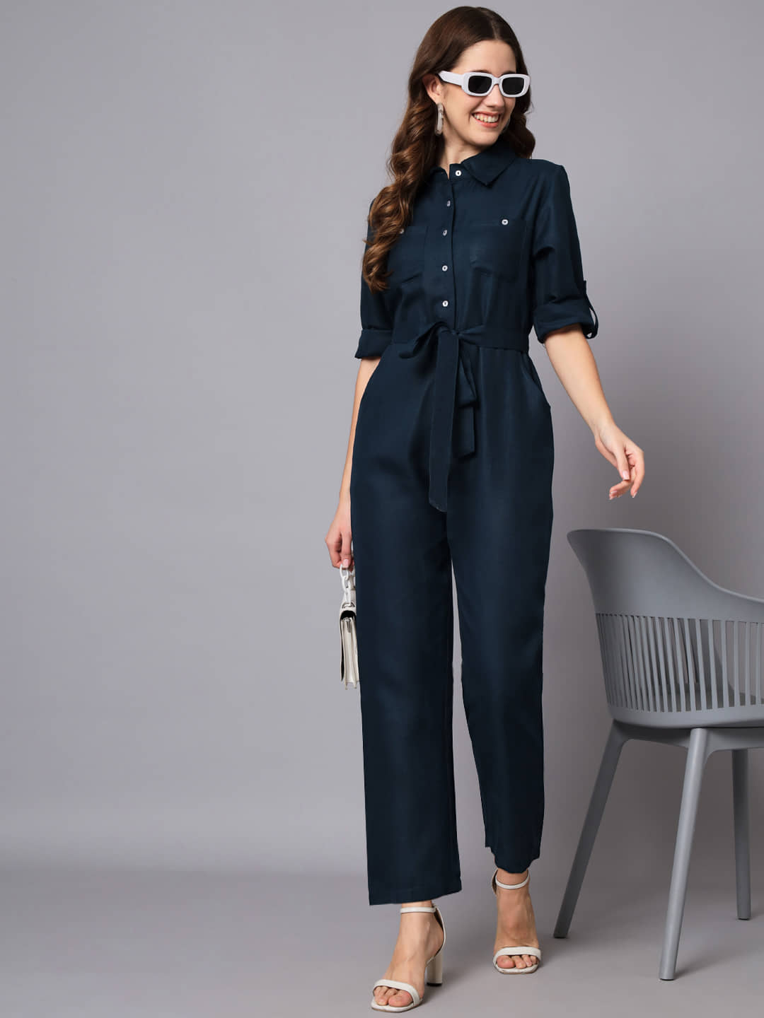The Dry State - Blue Cotton Blend Regular Fit Women's Jumpsuit ( Pack of 1 )