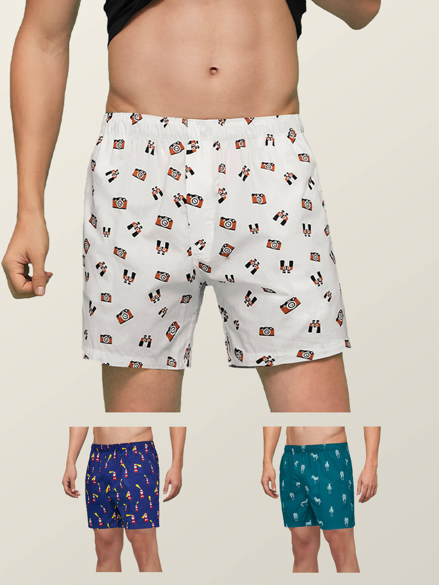 XYXX Pack of 3 Cotton Blend Boxers For Men's ( Multicolor )