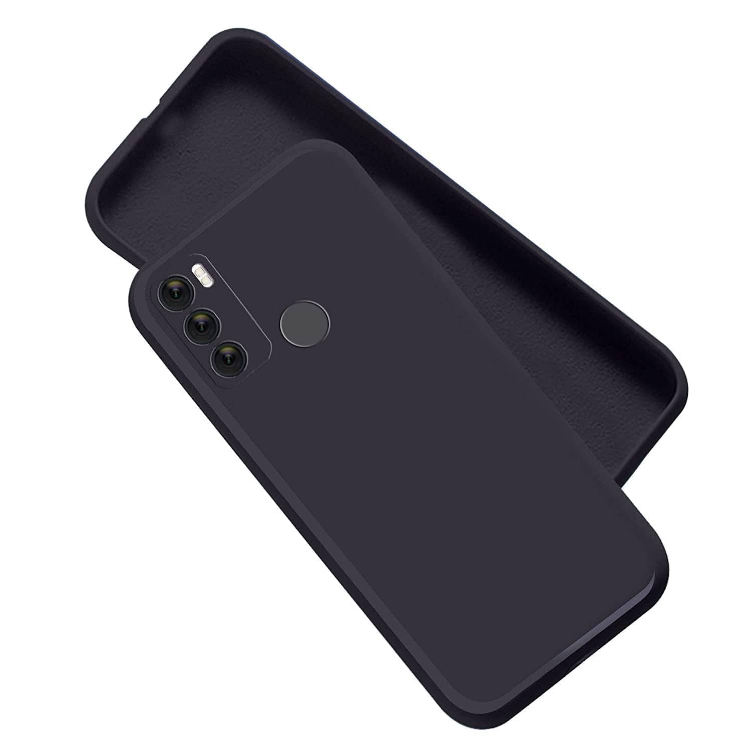 ZAMN - Black Silicon Plain Cases Compatible For Motorola Moto G60 ( Pack of 1 )