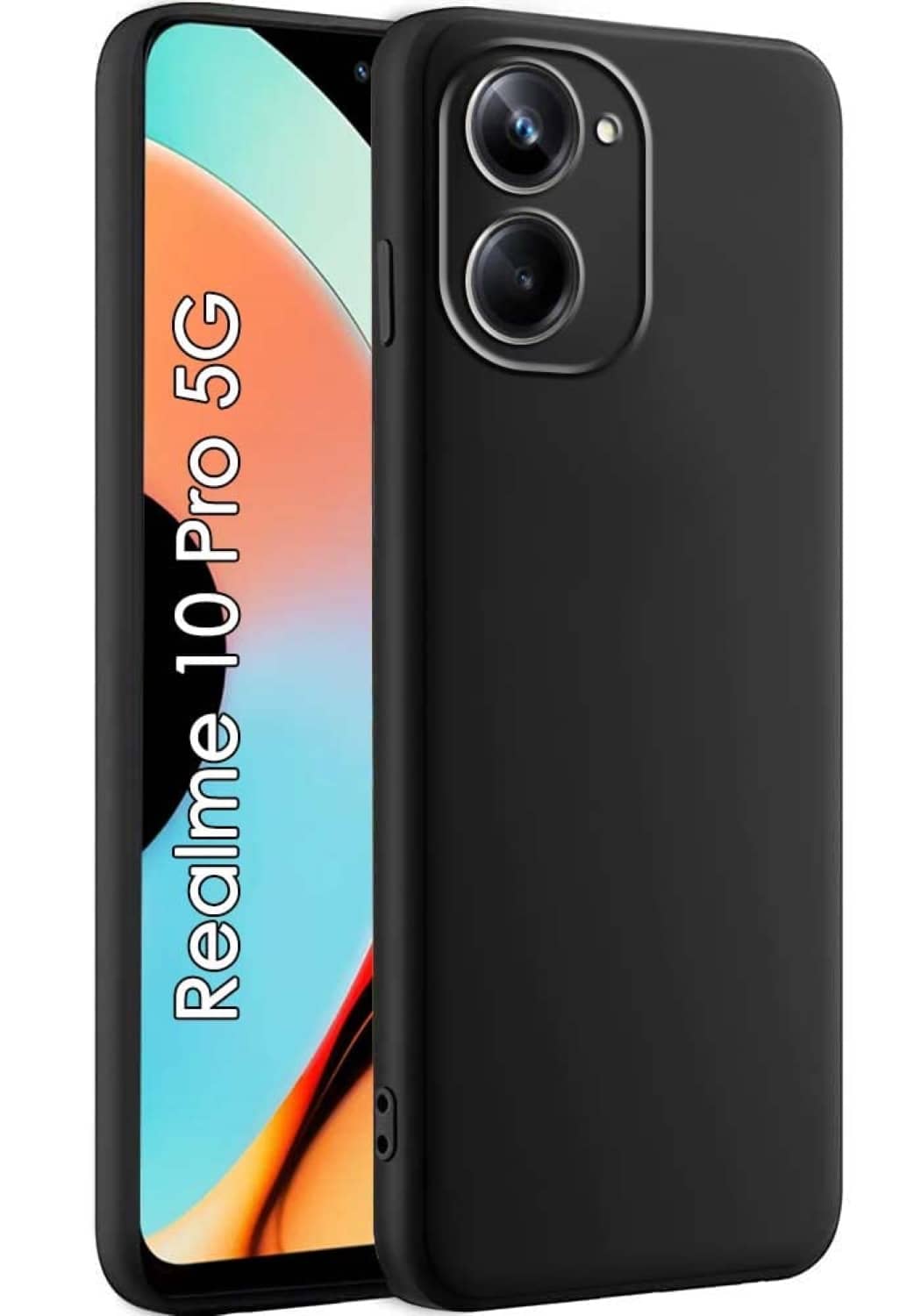 ZAMN - Black Silicon Plain Cases Compatible For Realme 10 Pro 5G ( Pack of 1 )