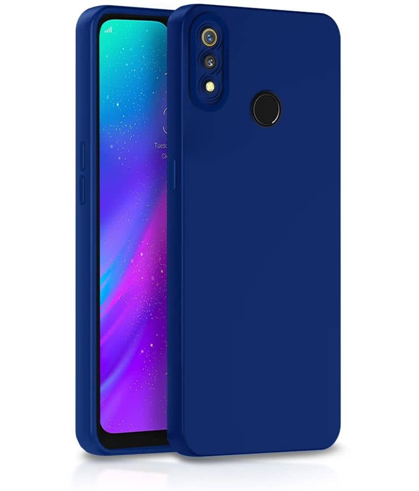 ZAMN - Blue Silicon Plain Cases Compatible For Realme 3 Pro ( Pack of 1 )