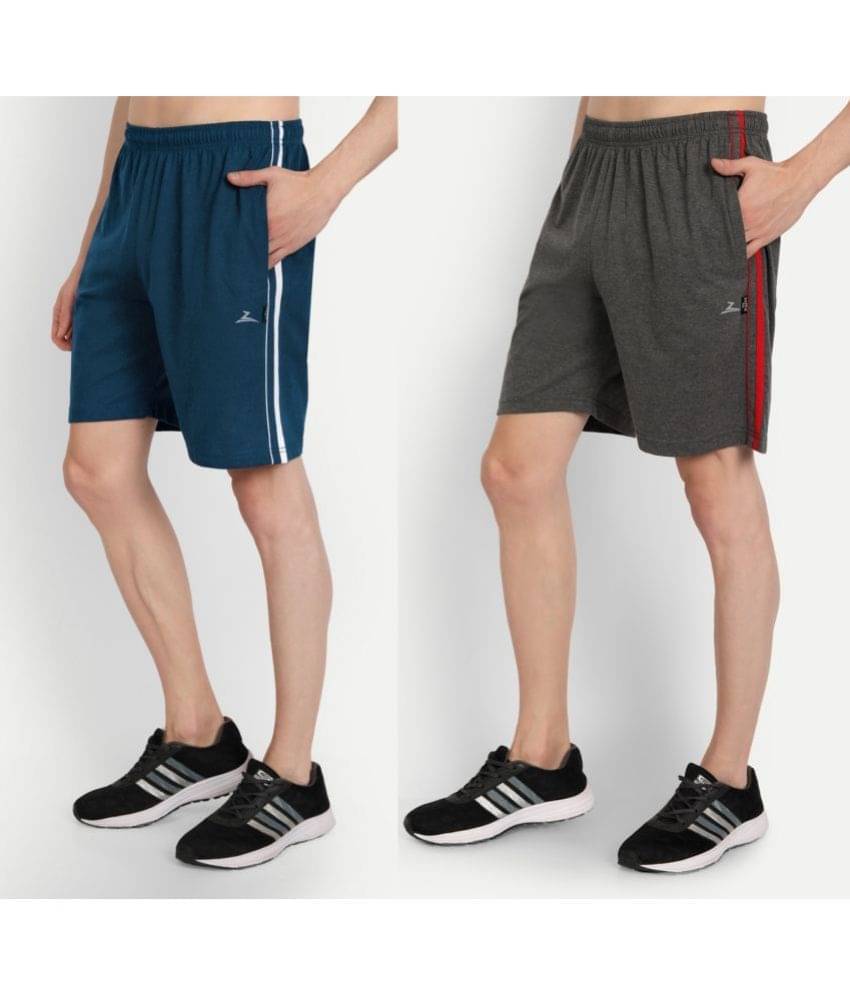     			Zeffit - Multicolor Cotton Blend Men's Shorts ( Pack of 2 )