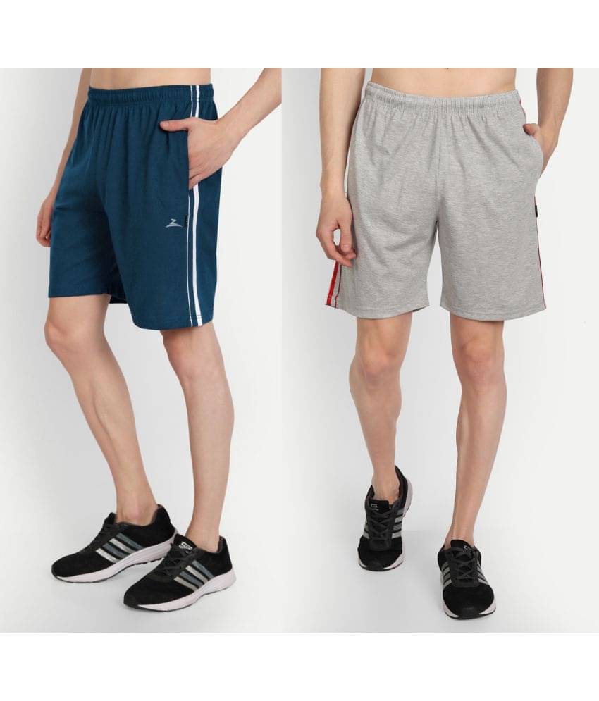     			Zeffit - Multicolor Cotton Blend Men's Shorts ( Pack of 2 )