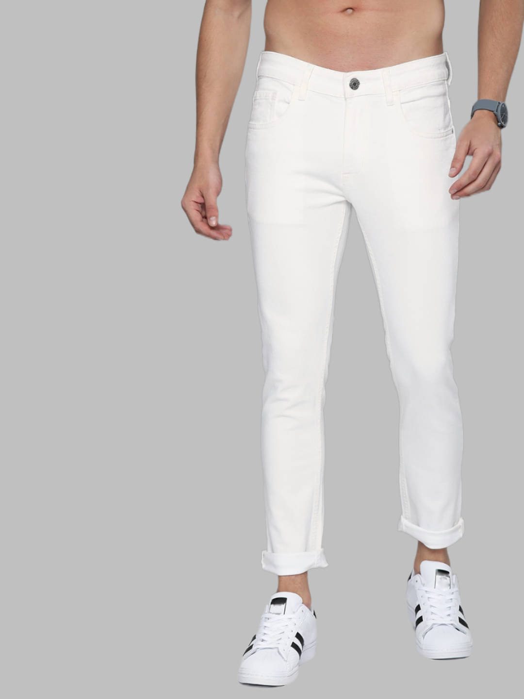 HALOGEN - White Denim Slim Fit Men's Jeans ( Pack of 1 ) HALOGEN - White Denim Slim Fit Men's Jeans ( Pack of 1 )