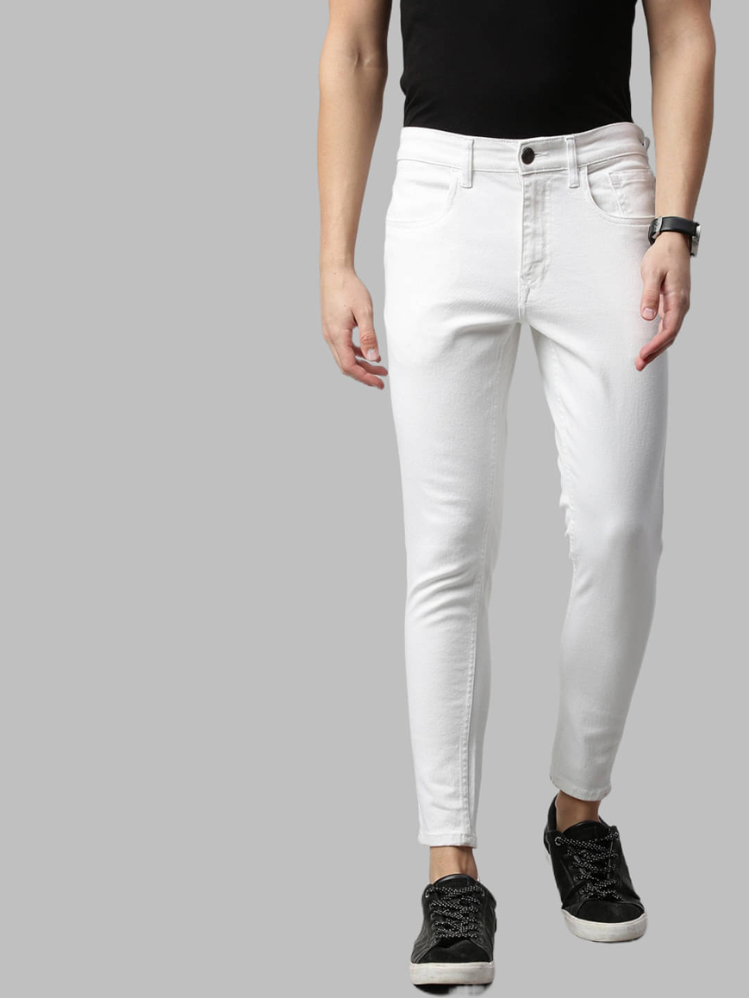    			HALOGEN - White Denim Skinny Fit Men's Jeans ( Pack of 1 )