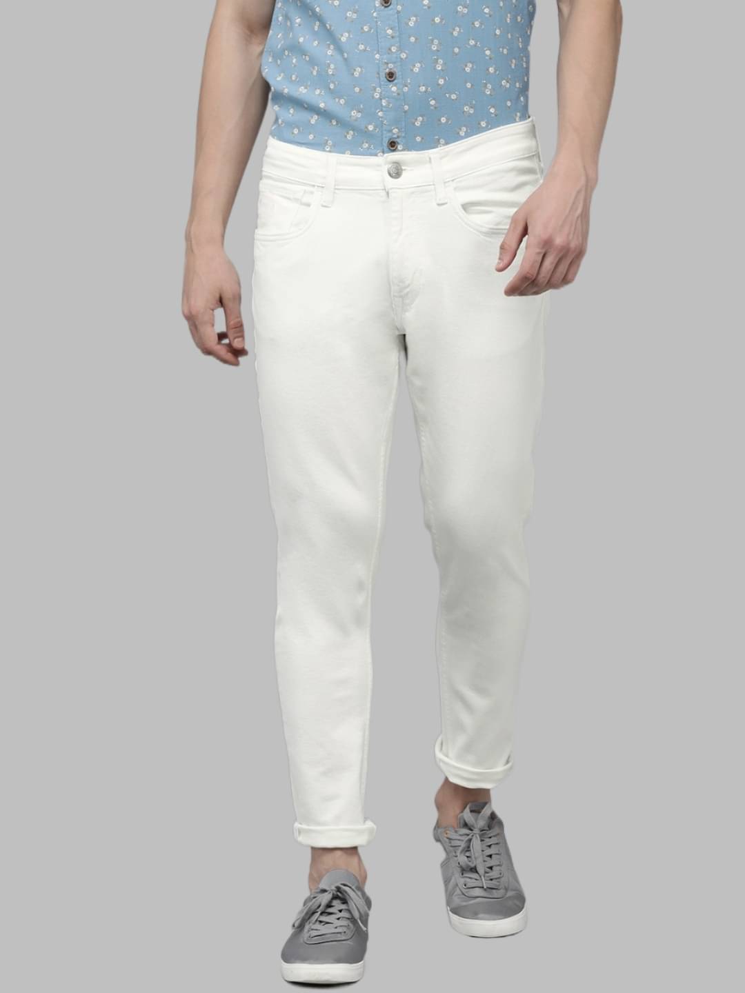 HALOGEN - White Denim Skinny Fit Men's Jeans ( Pack of 1 ) HALOGEN - White Denim Skinny Fit Men's Jeans ( Pack of 1 )