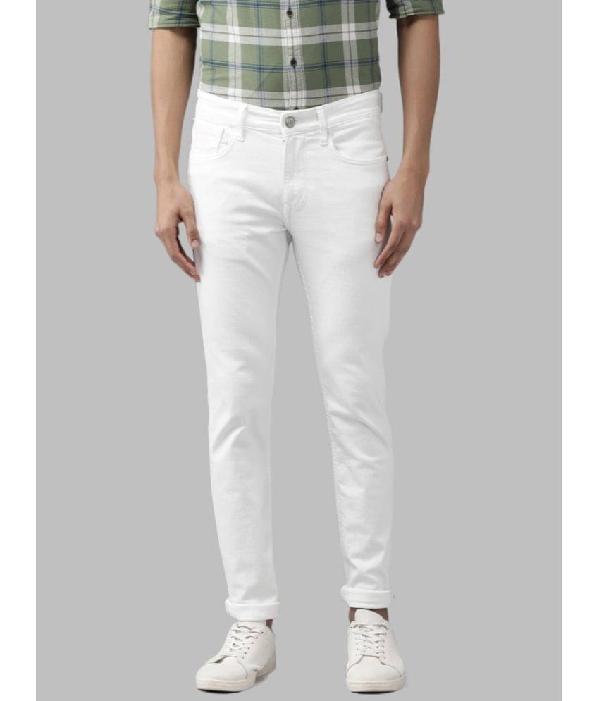 HALOGEN - White Denim Skinny Fit Men's Jeans ( Pack of 1 ) HALOGEN - White Denim Skinny Fit Men's Jeans ( Pack of 1 )