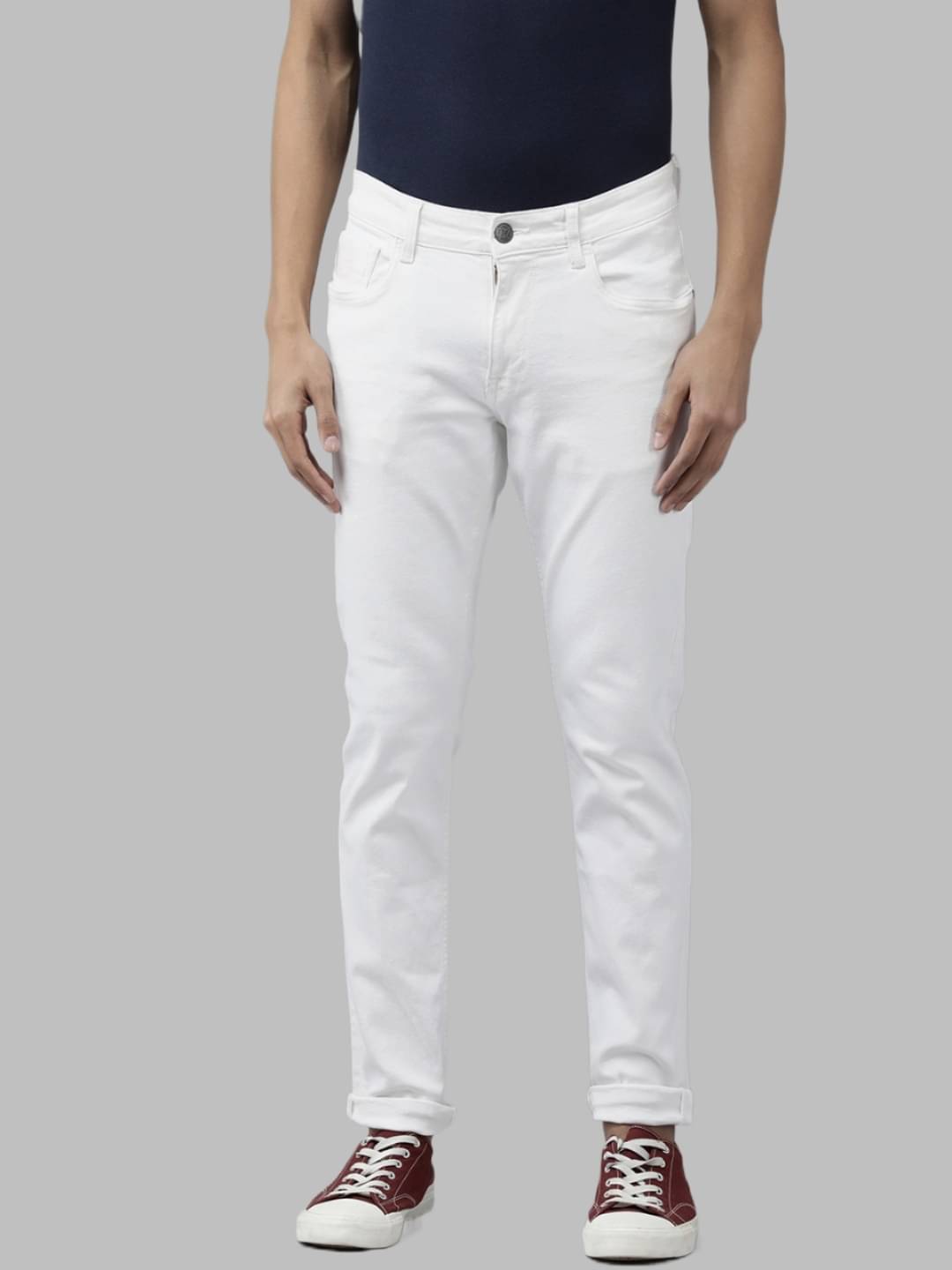     			HALOGEN - White Denim Slim Fit Men's Jeans ( Pack of 1 )