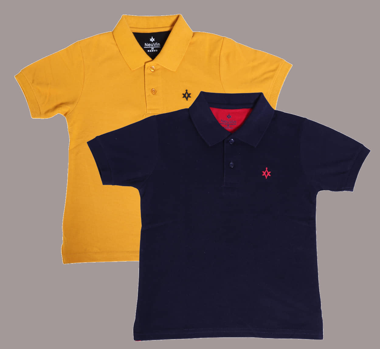 NEUVIN Pack of 2 Baby Boys Cotton Blend Polo T-Shirt ( Multi )