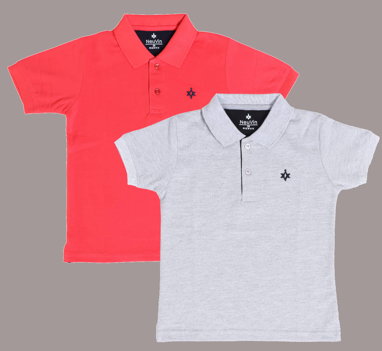 NEUVIN Pack of 2 Baby Boys Cotton Blend Polo T-Shirt ( Multi )