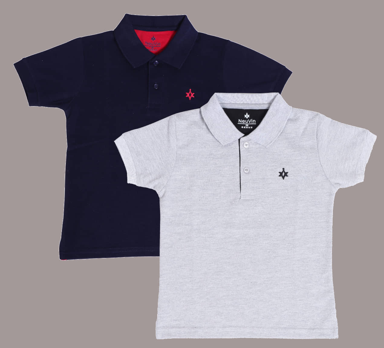 NEUVIN Pack of 2 Baby Boys Cotton Blend Polo T-Shirt ( Multi )