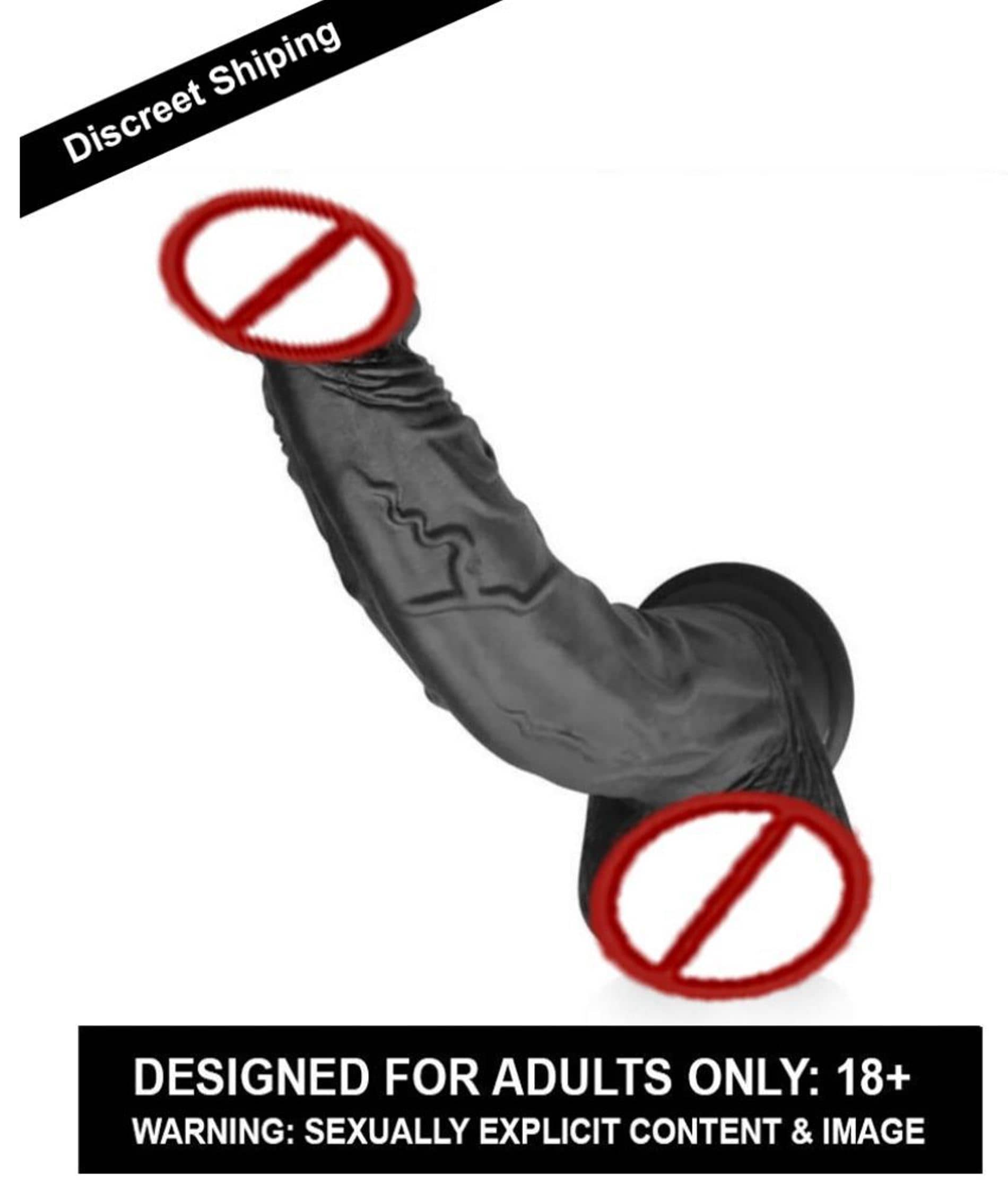REALISTIC 9 INCH DARK BLACK PREMIUM SILICON DILDO WITH PERFECT SUCTION CUP & BIG BALLS
