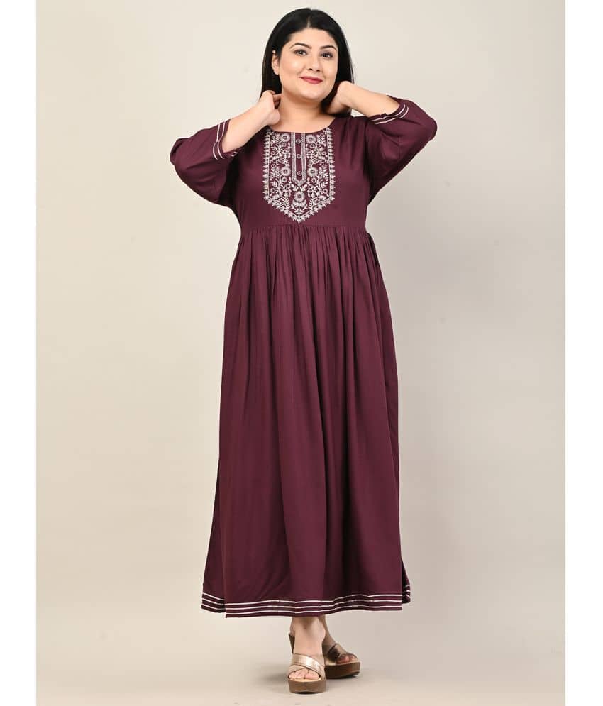 Swasti - Purple Cotton Blend Women's Anarkali Kurti ( Pack of 1 ) - Kurtis, Tunics | Buy online on ZillyBuy