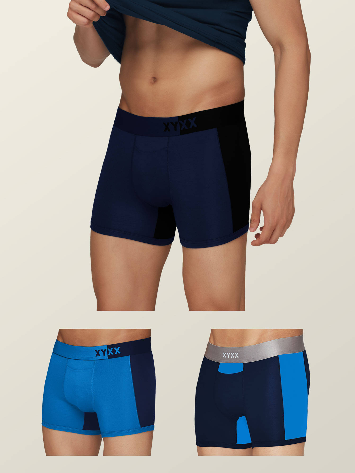 XYXX Pack of 3 Modal Trunks For Men's ( Multicolor ) XYXX Pack of 3 Modal Trunks For Men's ( Multicolor )