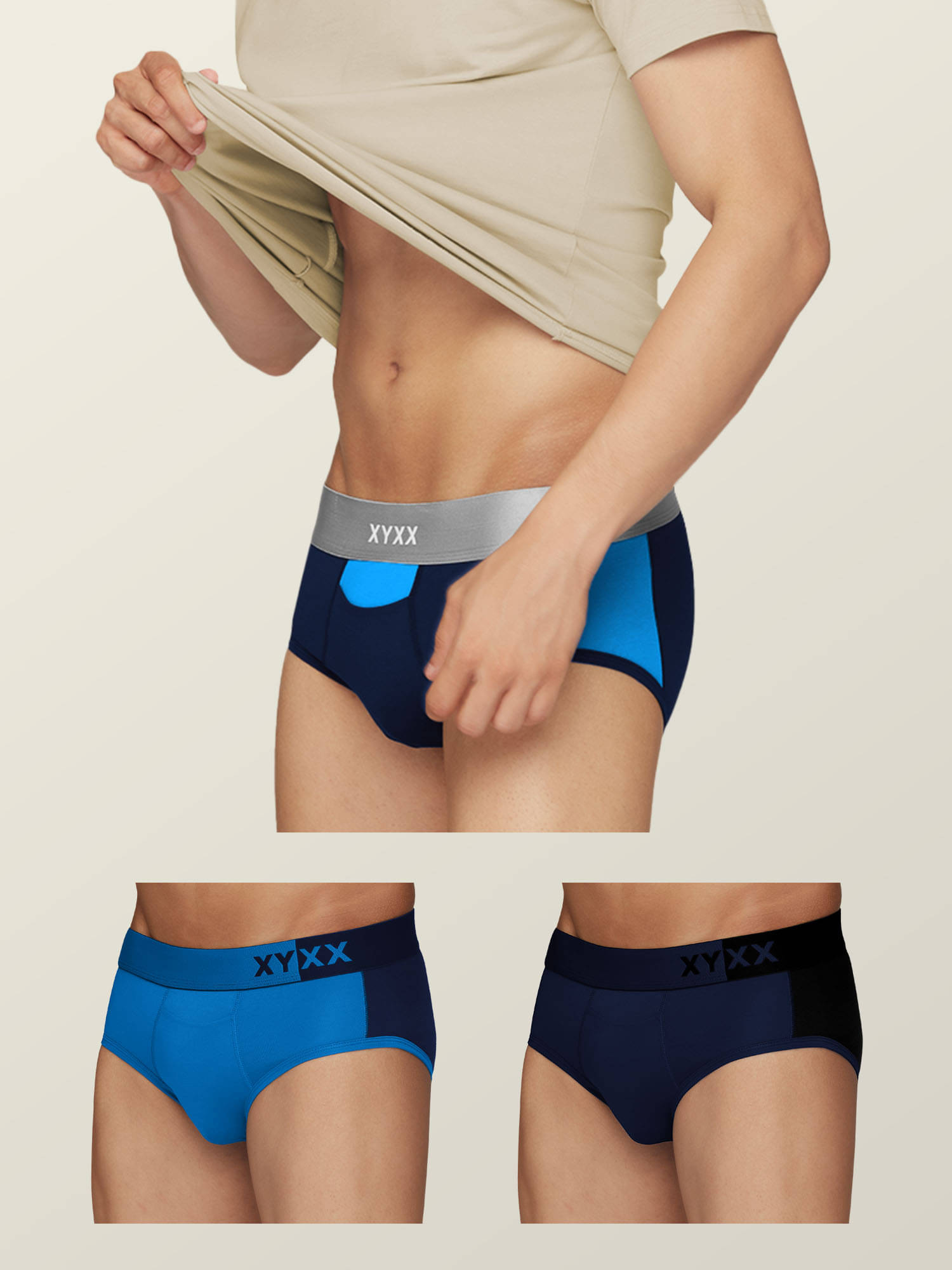     			XYXX Pack of 3 Modal Briefs For Men's ( Multicolor )