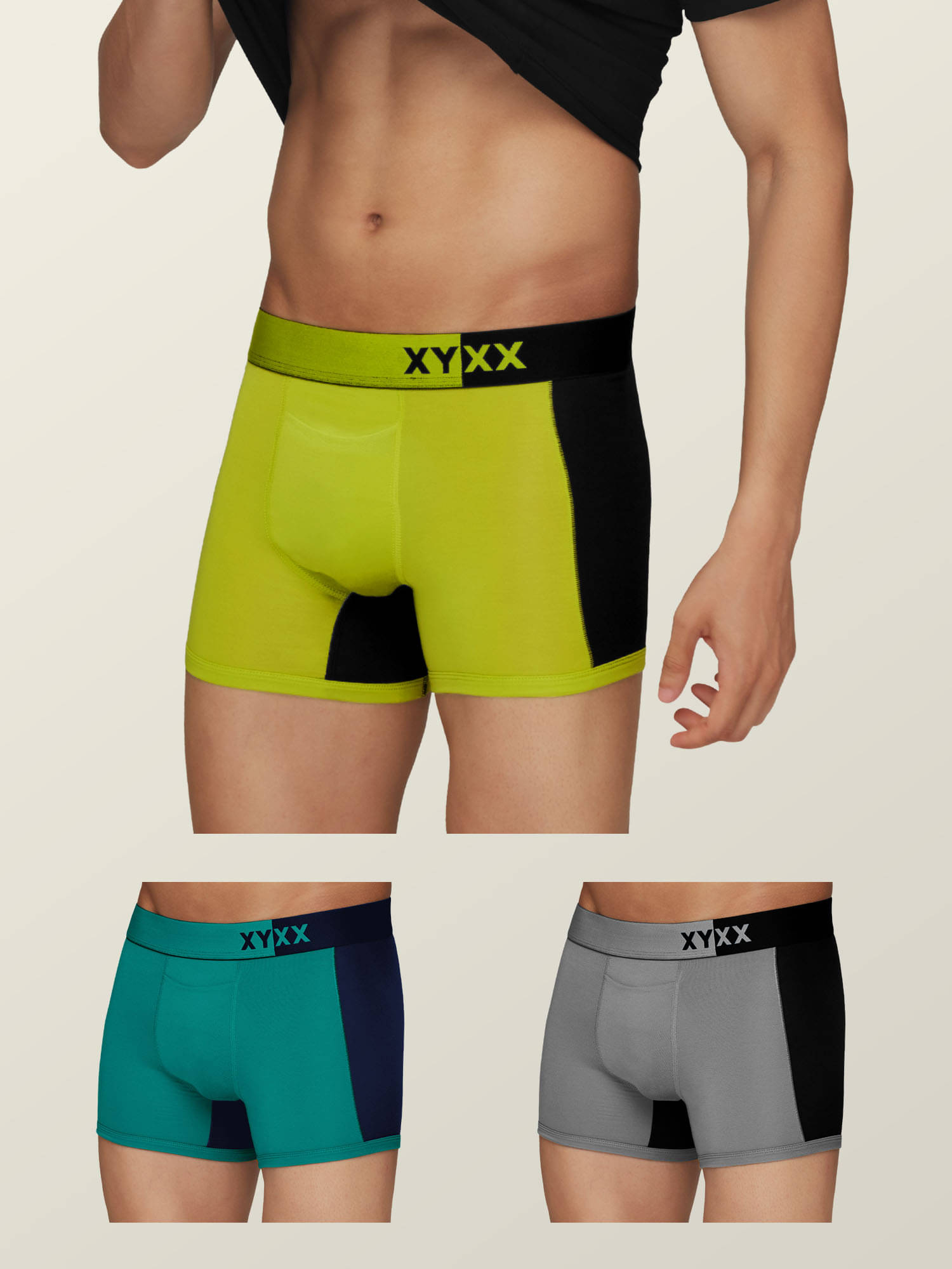 XYXX Pack of 3 Modal Men's Trunks ( Multicolor ) XYXX Pack of 3 Modal Men's Trunks ( Multicolor )