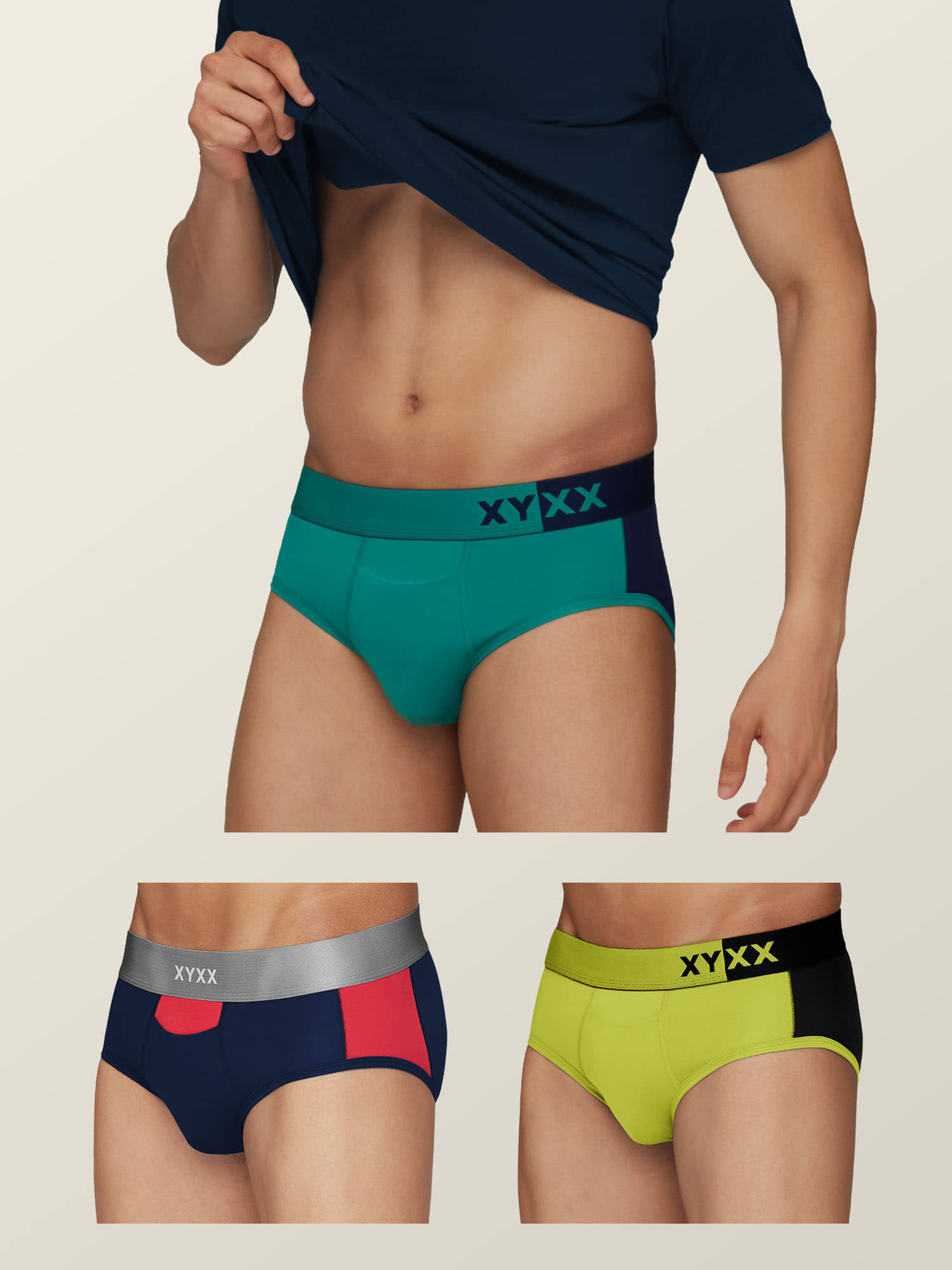 XYXX Pack of 3 Modal Briefs For Men's ( Multicolor )