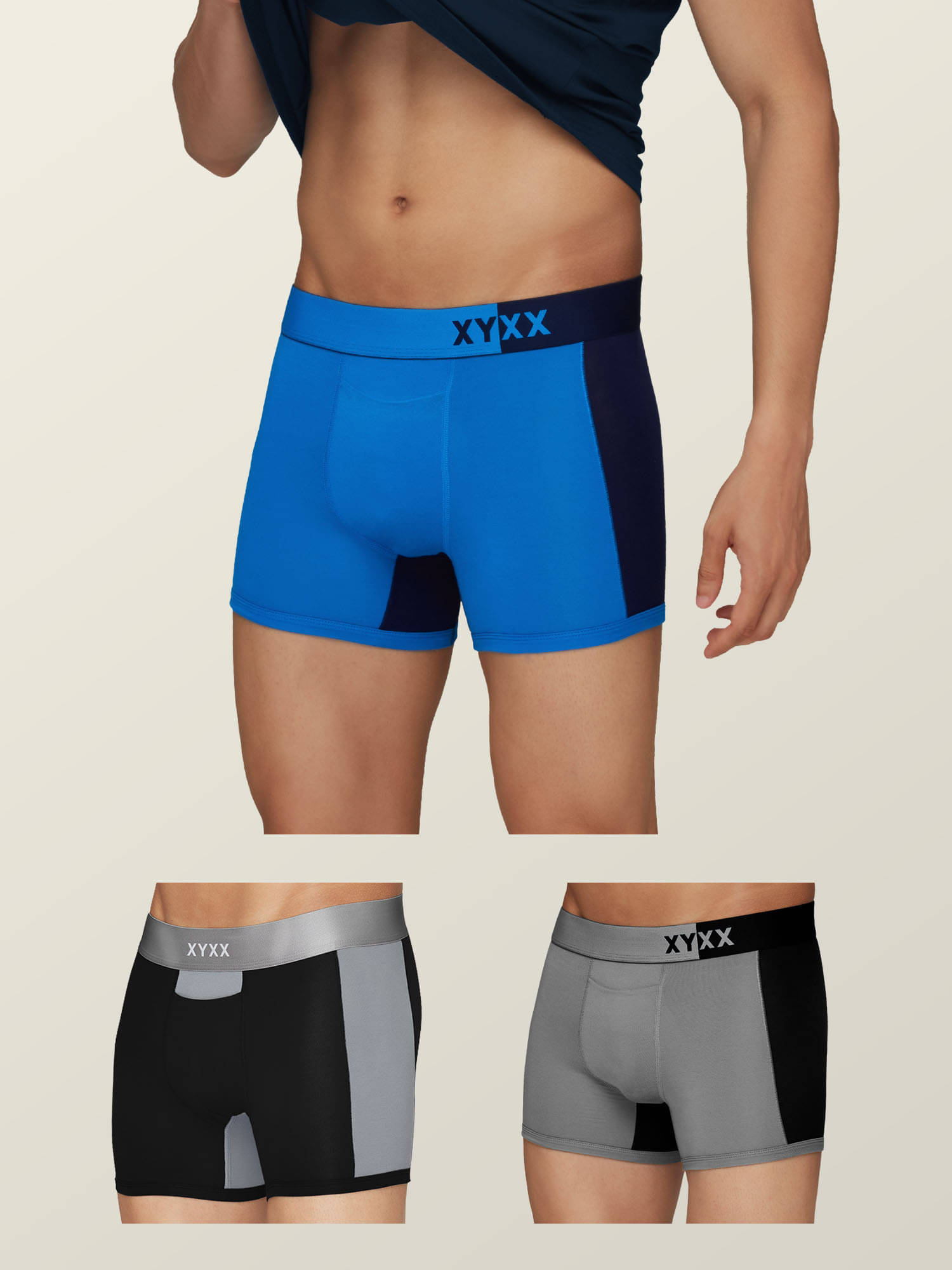 XYXX Pack of 3 Modal Men's Trunks ( Multicolor ) XYXX Pack of 3 Modal Men's Trunks ( Multicolor )