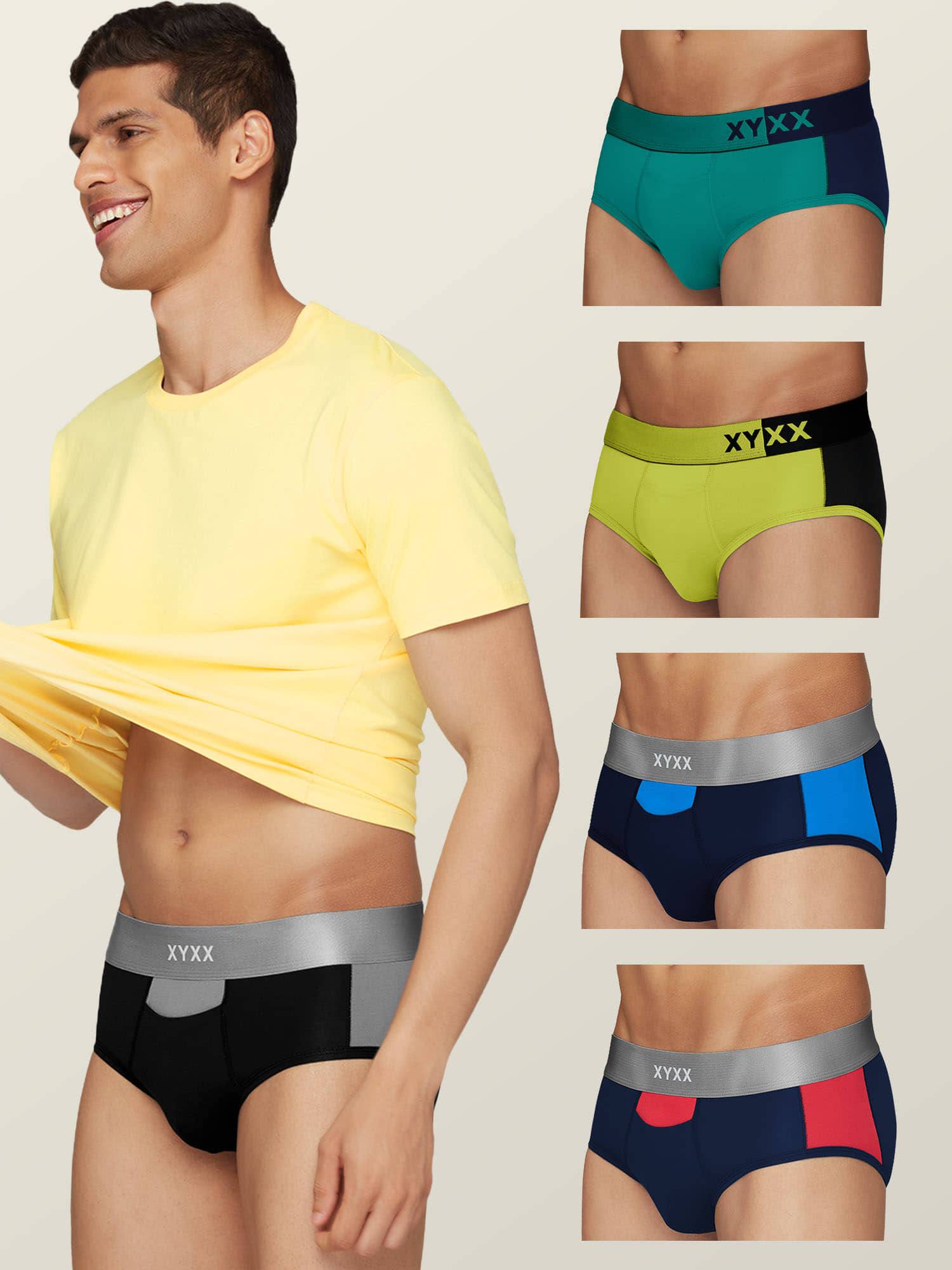 XYXX Pack of 5 Modal Briefs For Men's ( Multicolor )