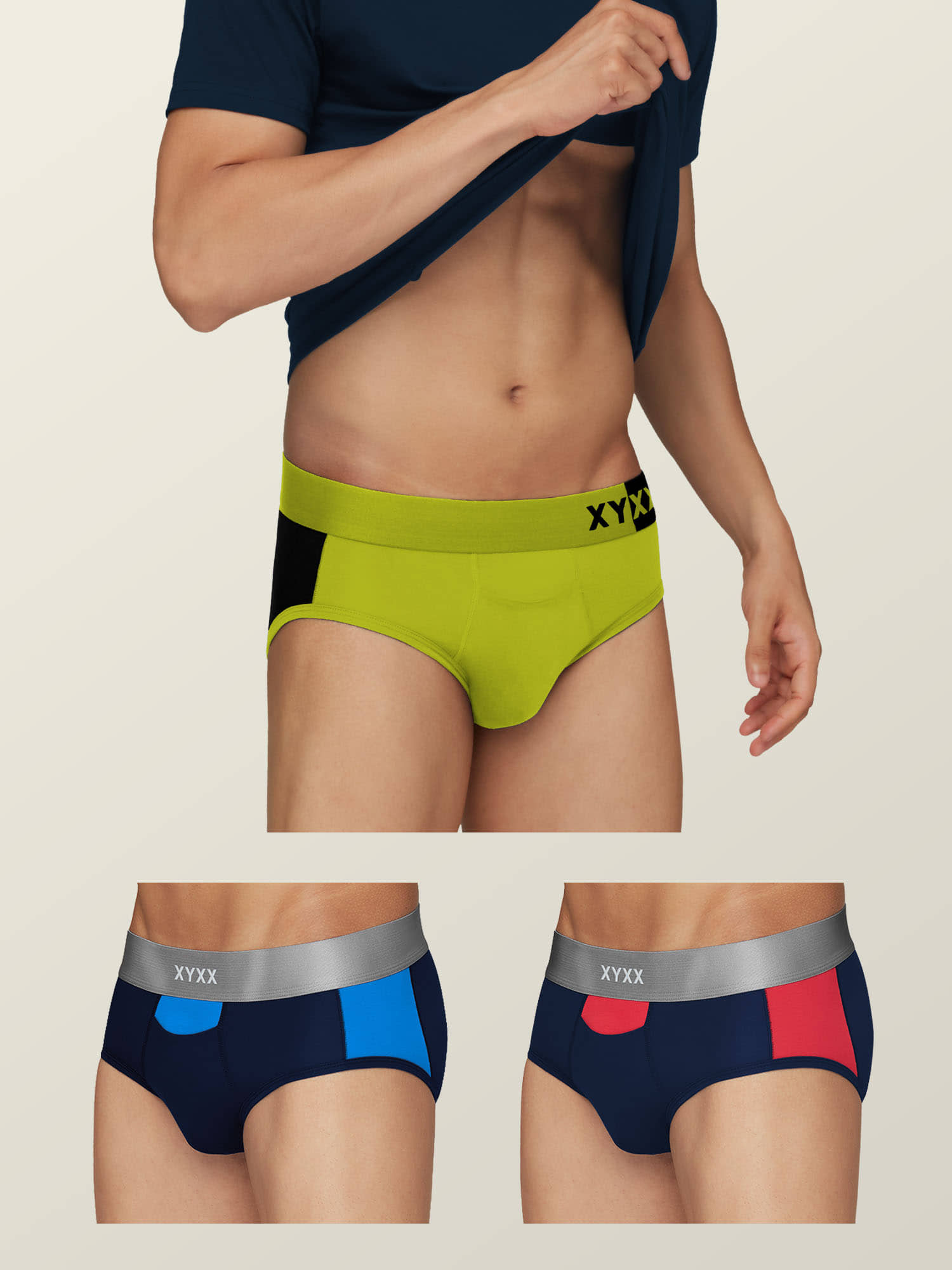 XYXX Pack of 3 Modal Briefs For Men's ( Multicolor )