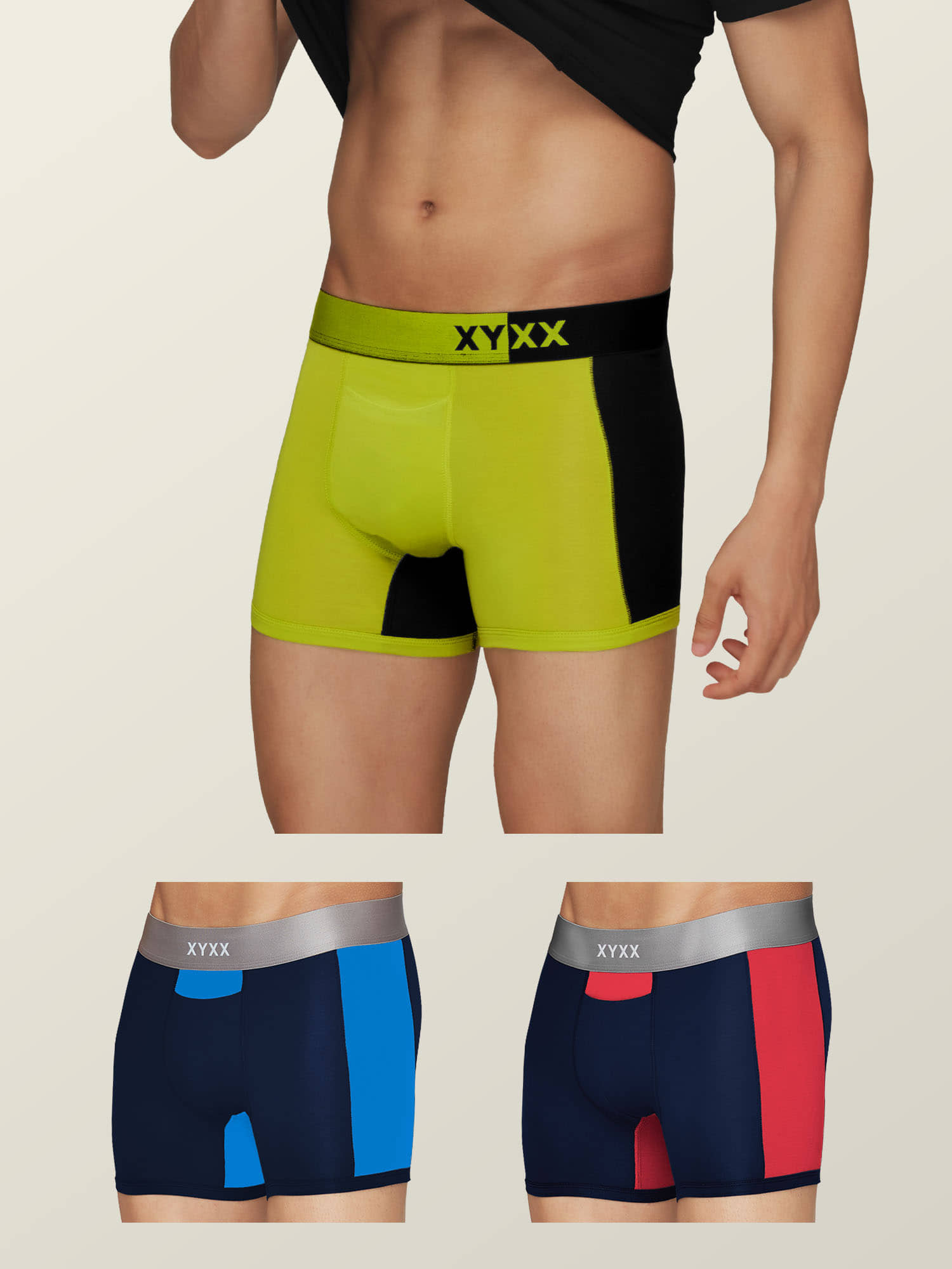 XYXX Pack of 3 Modal Trunks For Men's ( Multicolor )