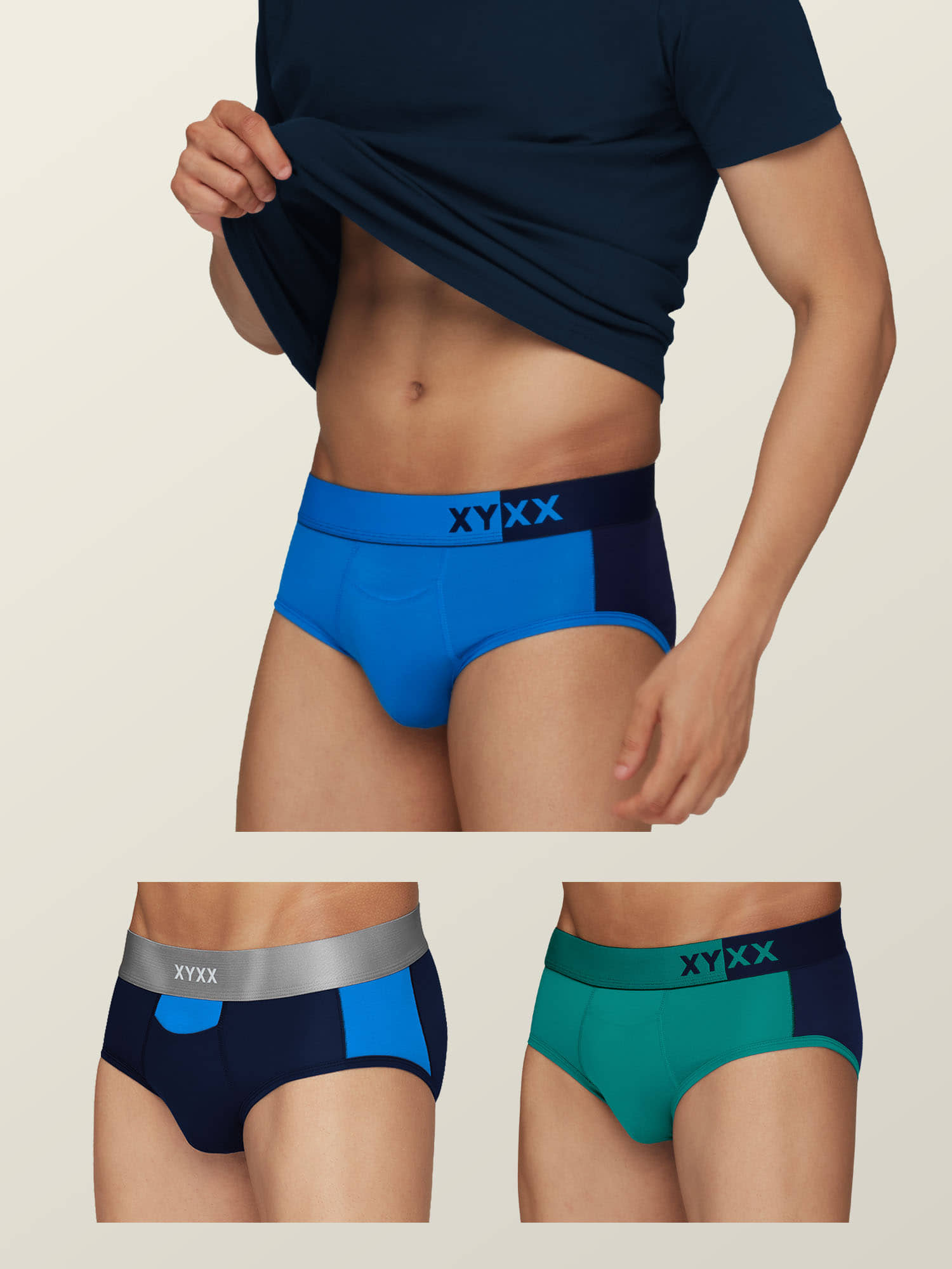 XYXX Pack of 3 Modal Briefs For Men's ( Multicolor )