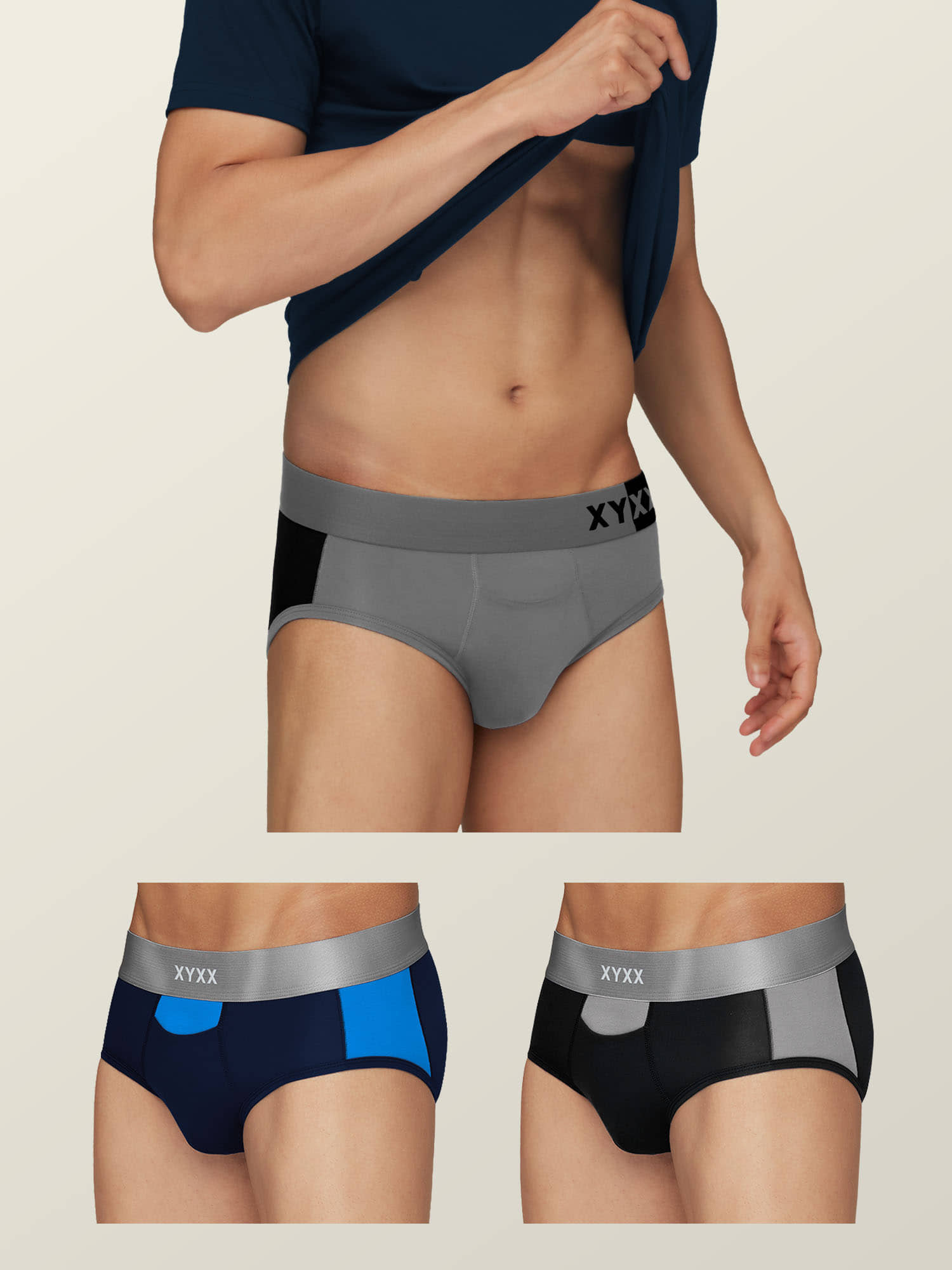 XYXX Pack of 3 Modal Briefs For Men's ( Multicolor )