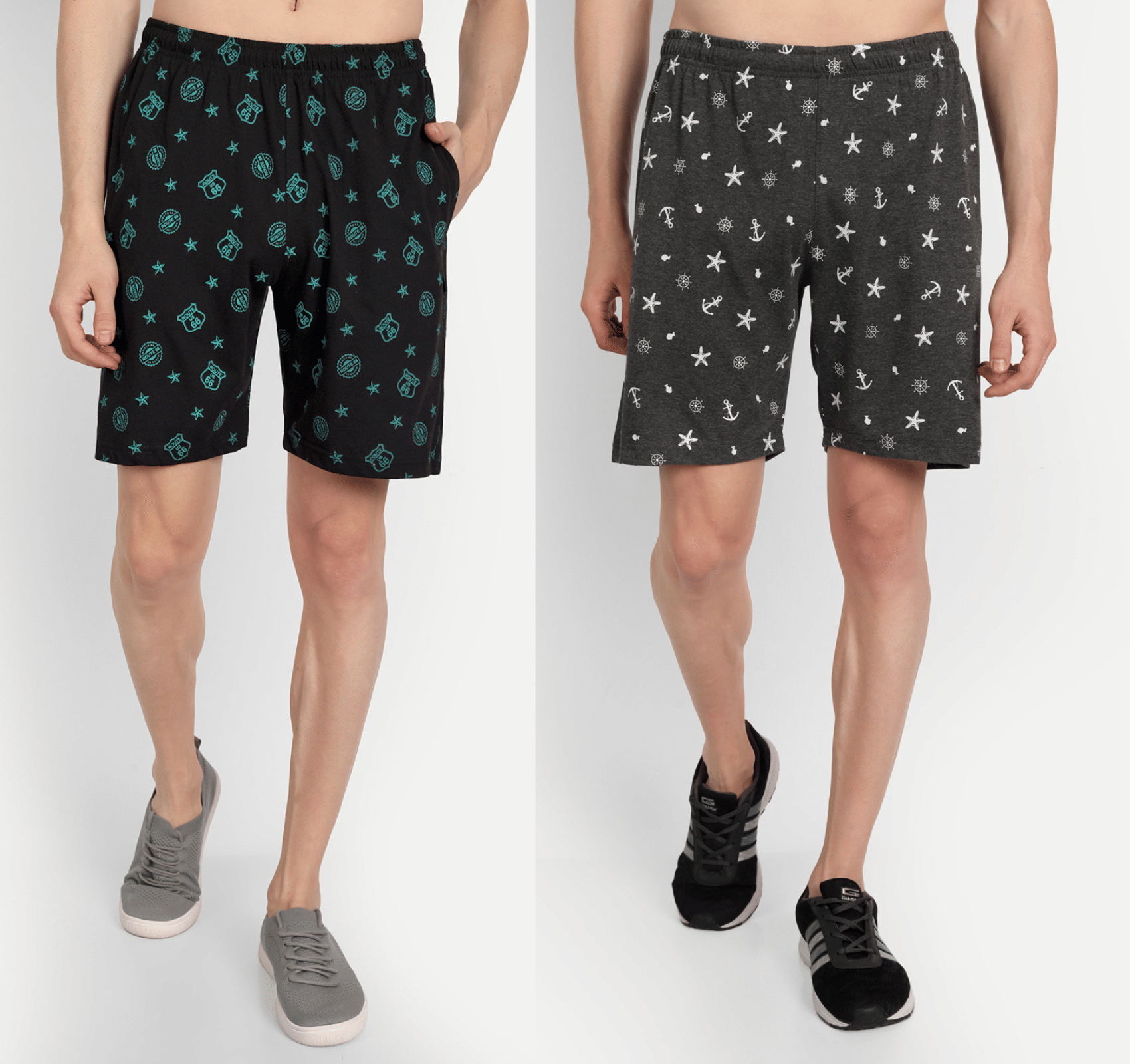 Zeffit - Multicolor Cotton Blend Men's Shorts ( Pack of 2 ) Zeffit - Multicolor Cotton Blend Men's Shorts ( Pack of 2 )
